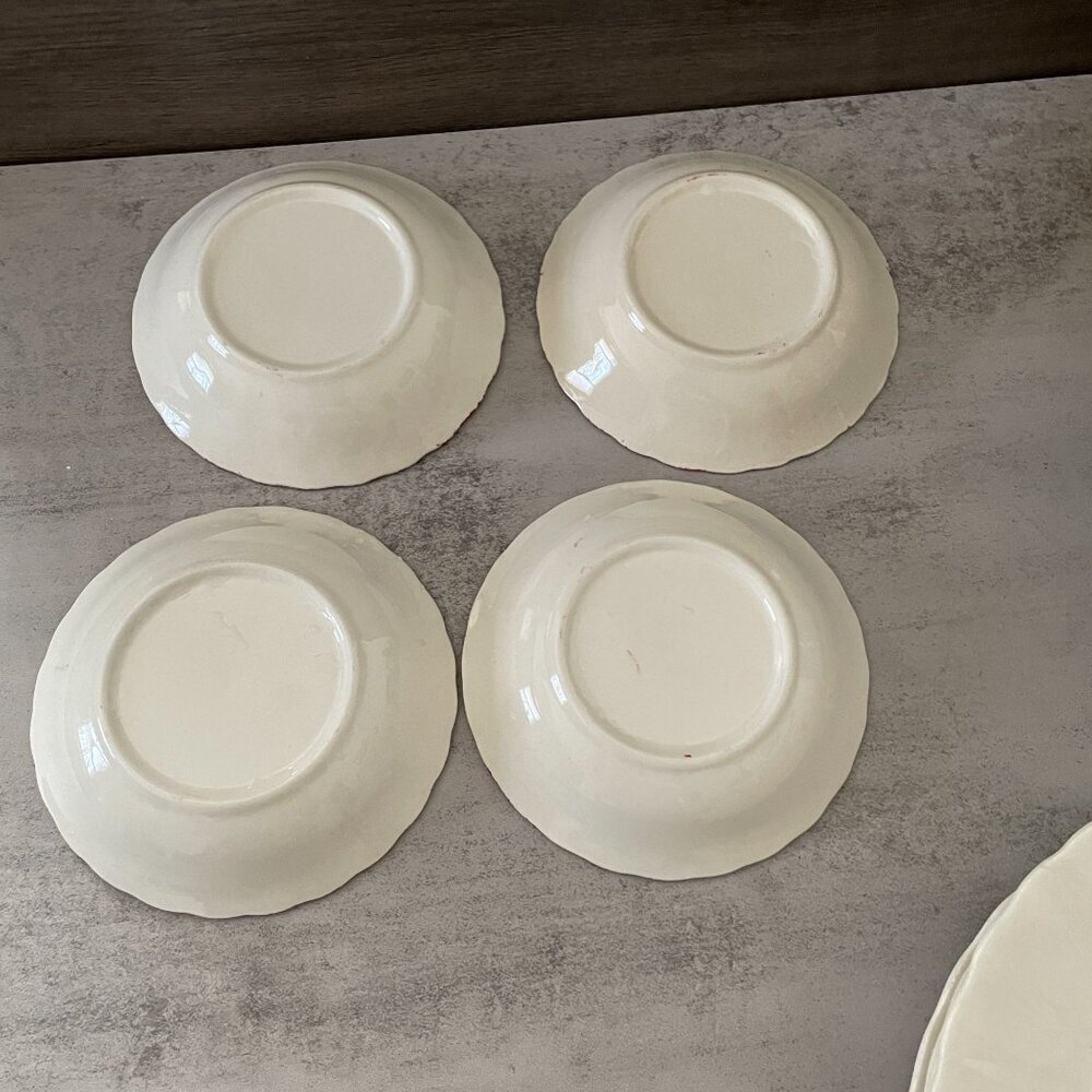 Vintage Blue Ridge Southern Potteries Taffeta 5.5" Berry Bowls Set Four Floral - Picture 5 of 5